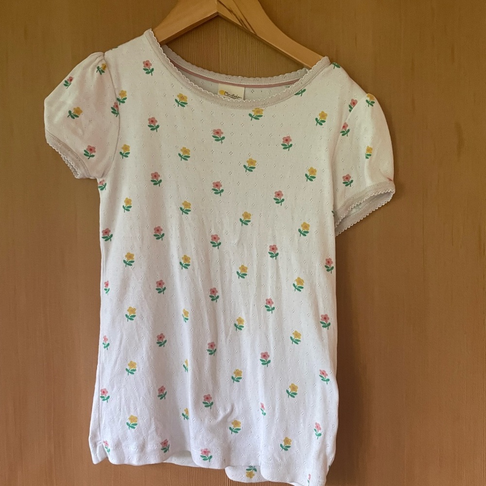 Mini boden Floral Pointelle Shirt Girls, 8-9